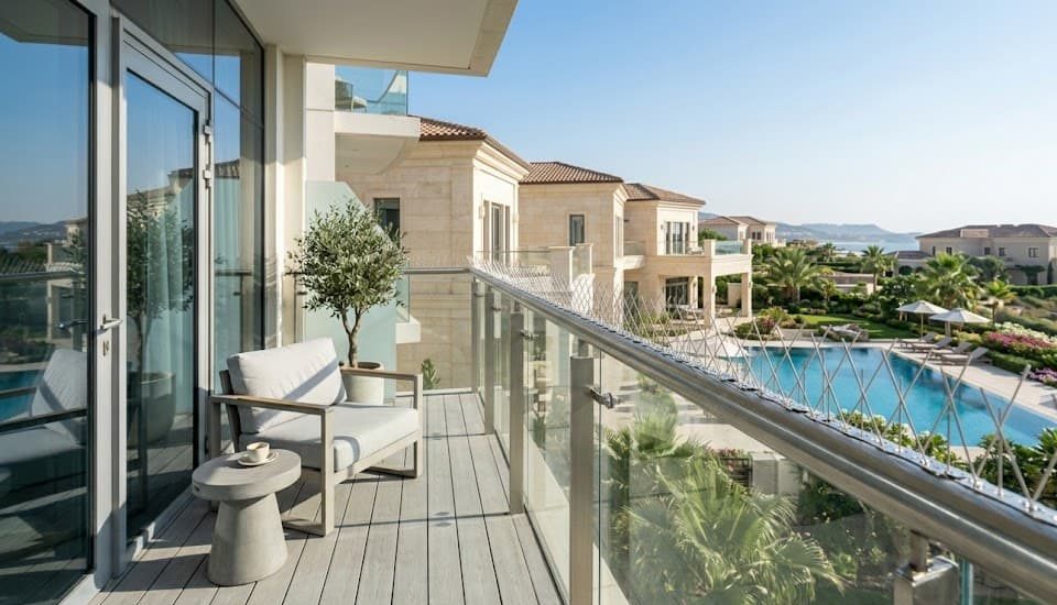 bird spikes installed on Dubai apartment balcony railing